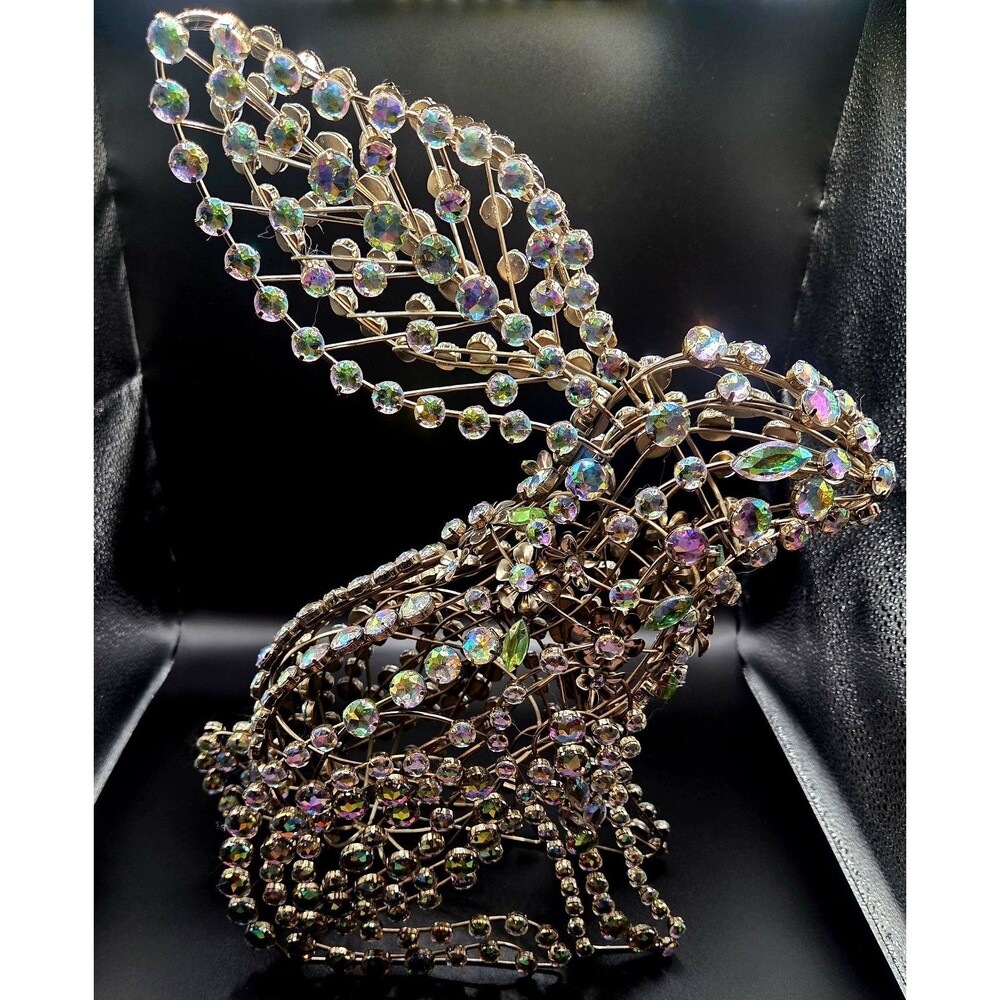 Pier 1 One - VTG EASTER BUNNY RABBIT - Rhinestones FAUX CRYSTALS DECOR FIGURINE